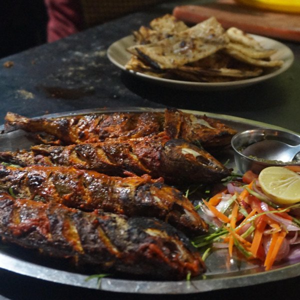 Fish grilled in the tandoor